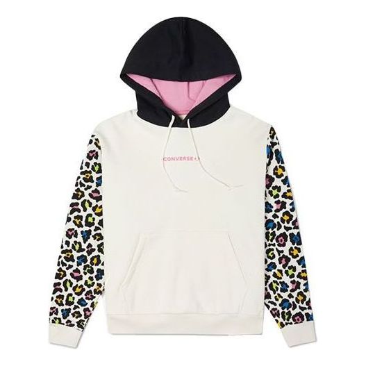 (WMNS) Converse Rainbow Leopard Print Pullover Hoodie Asia Sizing 'Off White' 10023080-A01