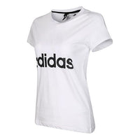 (WMNS) adidas Classic Large logo Printing Short Sleeve White S97214