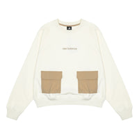 (WMNS) New Balance Casual Pocket Sweatshirt Asia Sizing 'White Brown' AWT23320-CIC