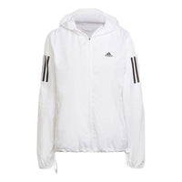 (WMNS) adidas Own the Run Hooded Running Windbreaker Asia Sizing 'White Black' HB9369
