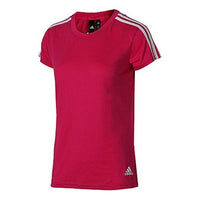 (WMNS) adidas White Stripe Short Sleeve Red CZ5781
