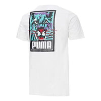 PUMA Casual Graphic T-Shirt 'White Black Blue' 596631-02