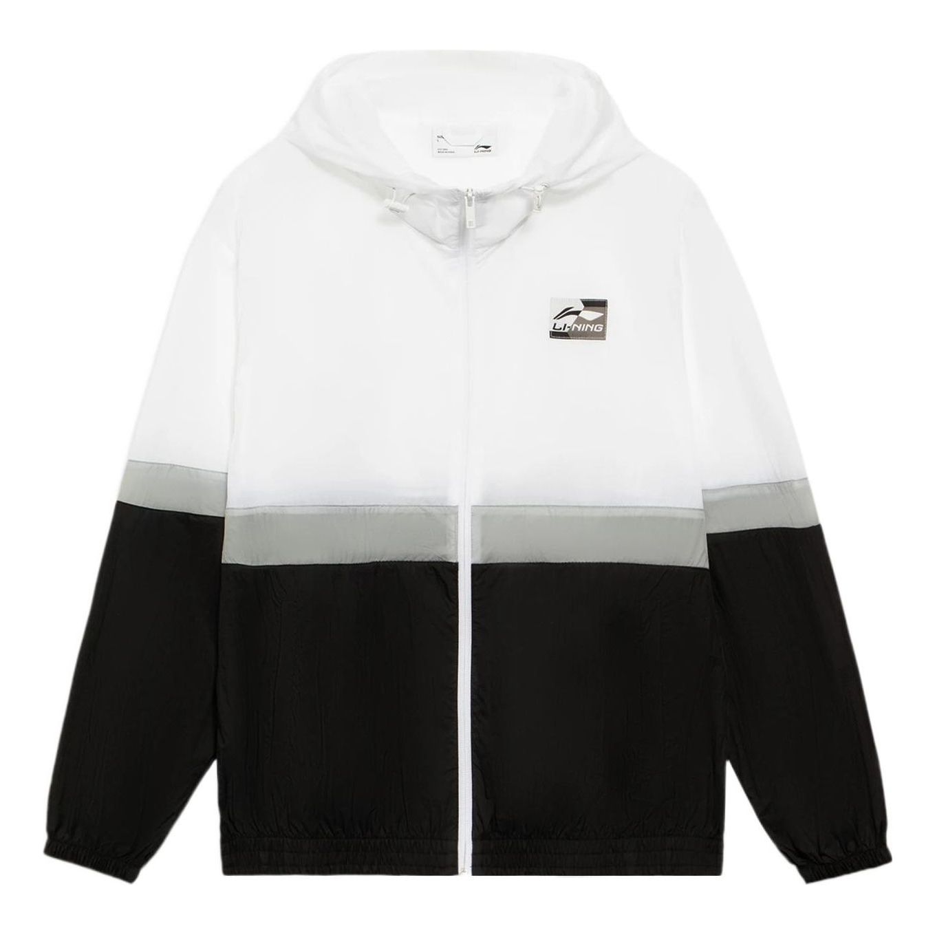 Li-Ning Logo Color Block Woven Windbreaker 'White Grey Black' AFDS309-3