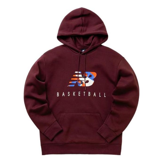 New Balance Hoops Classic Court Sweat Pullover Hoodie Asia Sizing 'Burgundy' MT23585-NBY