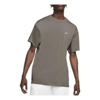 Nike Solo Swoosh Solid Color Round Neck Short Sleeve Olive Grey DA0321-081
