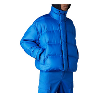 adidas Solid Color Label Stand Collar Long Sleeves Down Jacket Unisex Blue HM9222