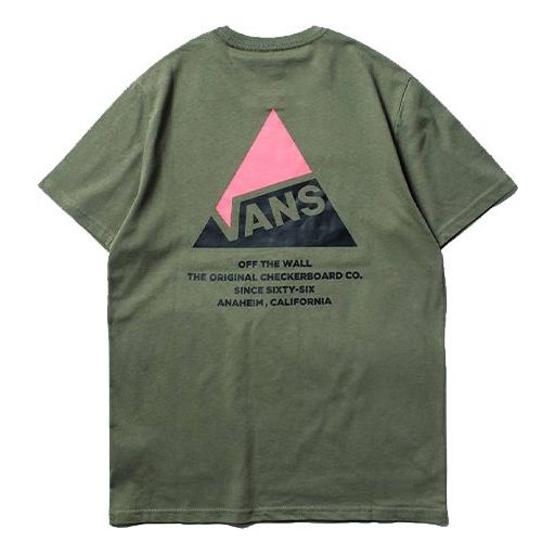 Men's Vans Logo Printing Round Neck Short Sleeve Green VN0A4P4NDB0