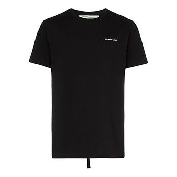 Off-White c/o virgil abloh men's black logo short sleeve slim tee OMAA027S191850221001
