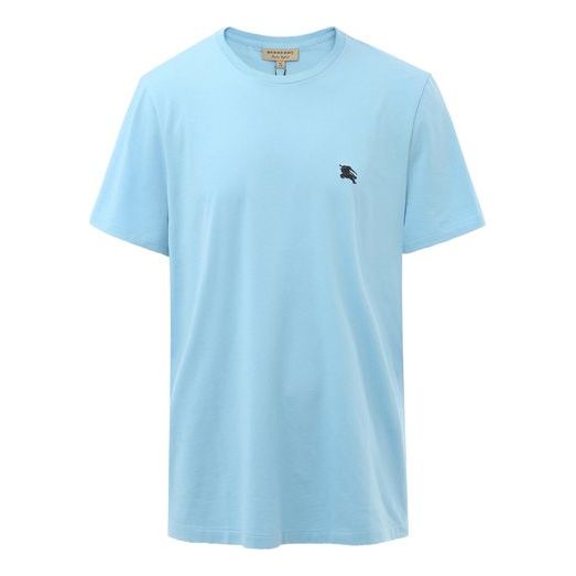 Men's Burberry Logo Round Neck Short Sleeve Light Blue 39050291