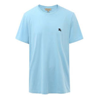 Men's Burberry Logo Round Neck Short Sleeve Light Blue 39050291