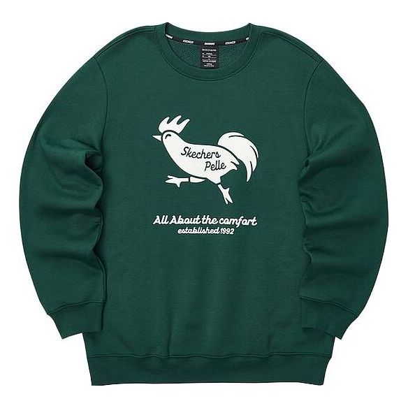 Skechers Casual Graphic Crew Sweater 'Green White' L423U074-02ZG