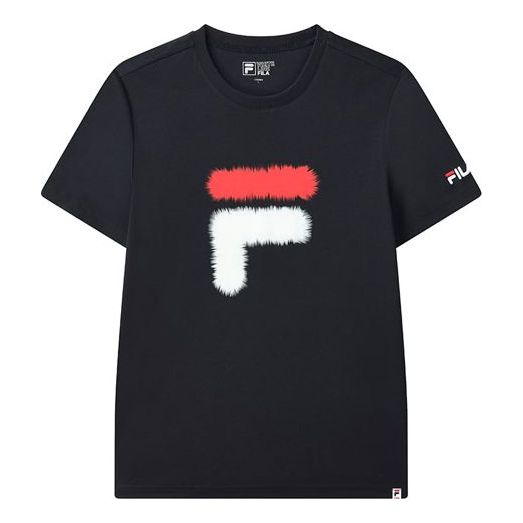 FILA Tie Dye Logo Printing Solid Color Short Sleeve Blue F11M128161F-NV