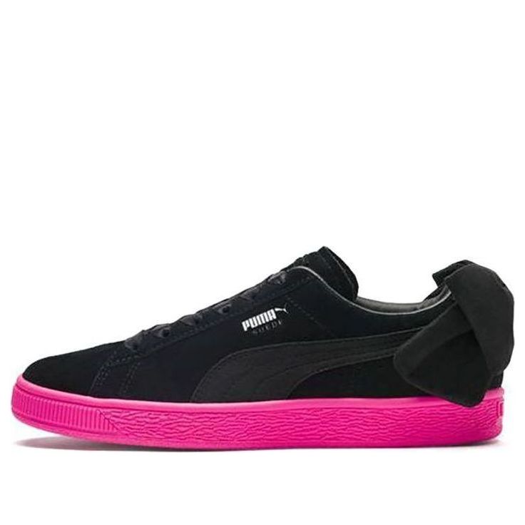 (WMNS) PUMA Suede Bow Block Casual 'Black Pink' 367453-02