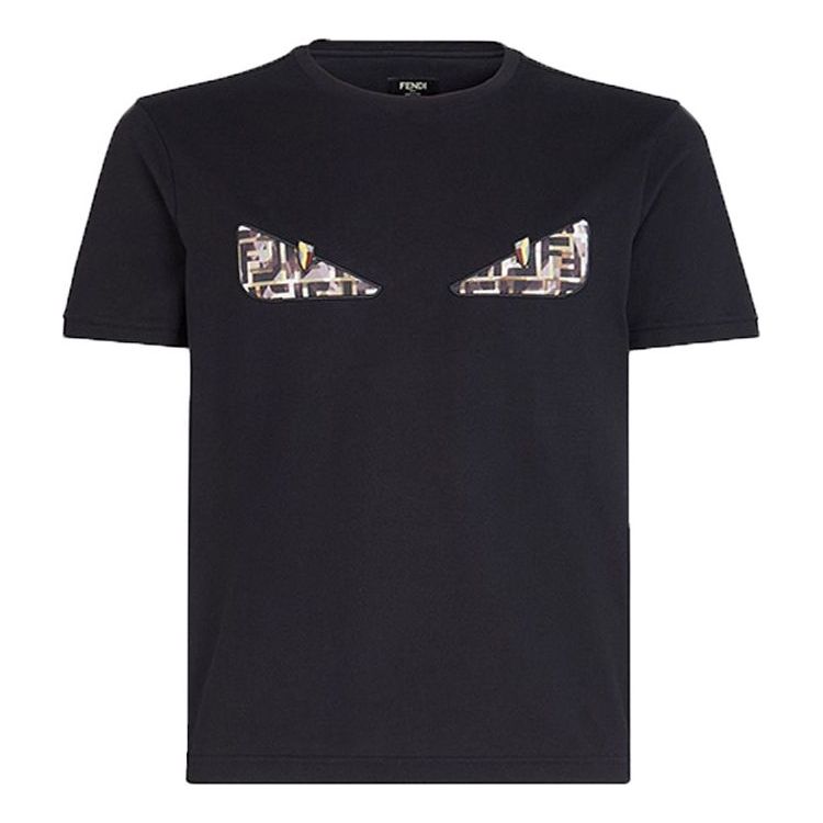 Men's FENDI Cotton Short Sleeve Black FY0894ABR7F1AYS