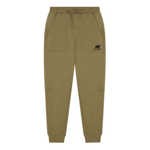 New Balance Logo Casual Cotton Sweatpants Asia Sizing 'Olive Green' AMP14315-OV