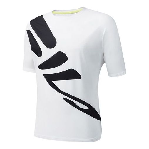 Men's FILA Water Ripple Printing Running Short Sleeve White T-Shirt A11M022108F-WT