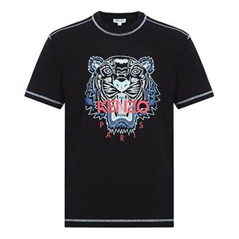 KENZO Black Printing Round Neck Short Sleeve 4YE-5TS025-99