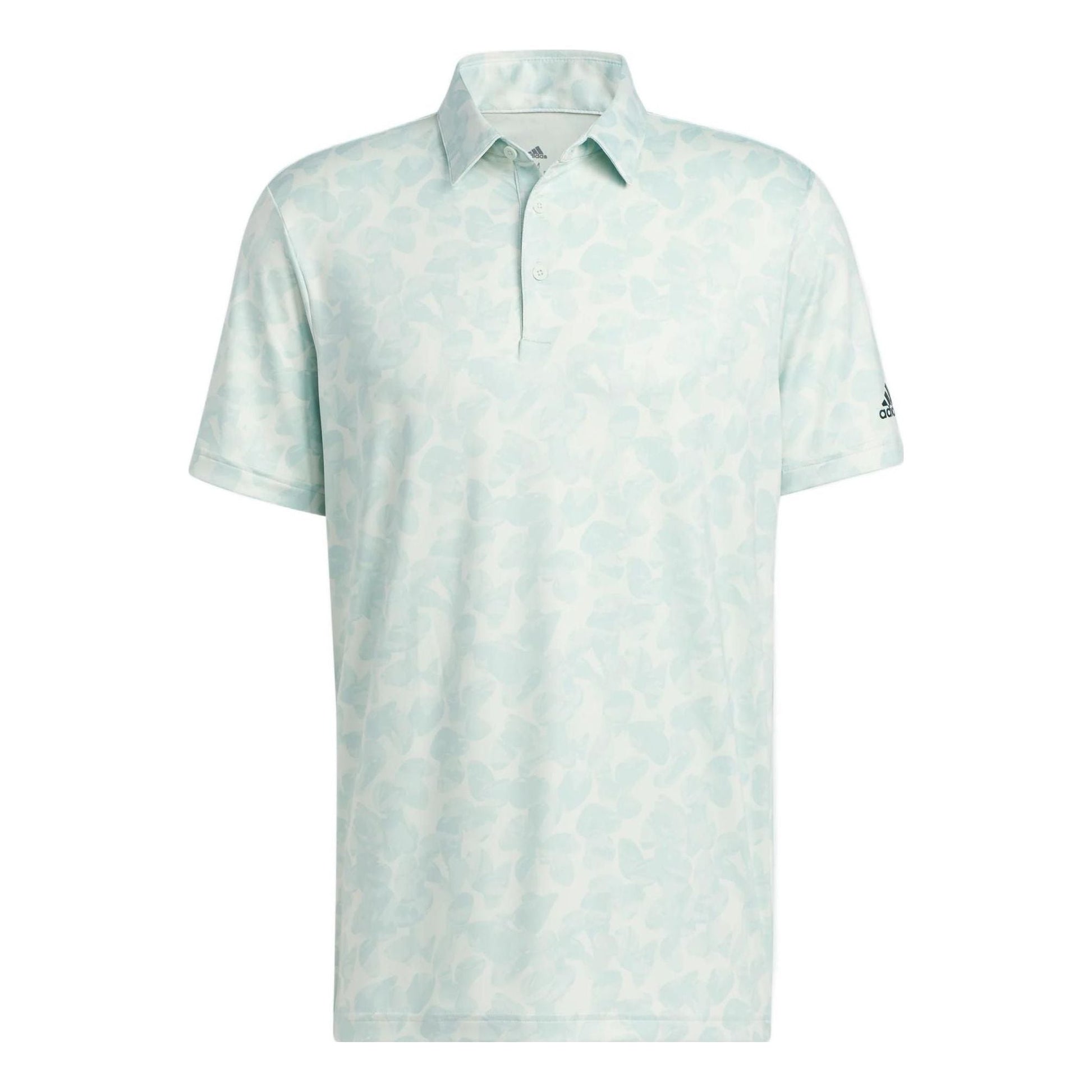 Men's adidas Logo Printing Lapel Pullover Short Sleeve Green Polo Shirt HK6850