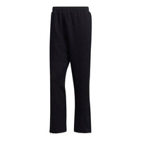 Men's adidas Solid Color Elastic Waistband Straight Sports Pants/Trousers/Joggers Japanese Version Black HC4614