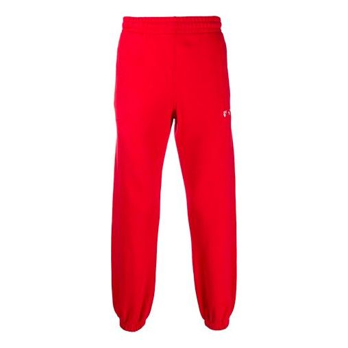 Off-White Embroidered Logo Bundle Feet Sports Pants Red OMCH030F20FLE0012501