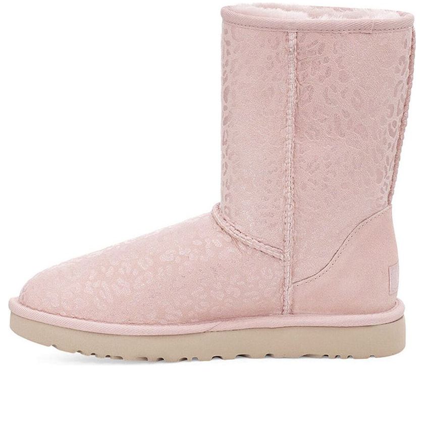 (WMNS) UGG Classic Short Snow Leopard Fleece Lined Pink 1113495-QRT