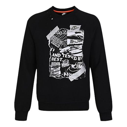 Men's Nike Round Neck Pullover Casual Black CW1795-010