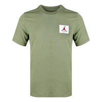 Men's Air Jordan Flight Essentials Logo Embroidered Alphabet Sports Short Sleeve Green T-Shirt CZ5060-353