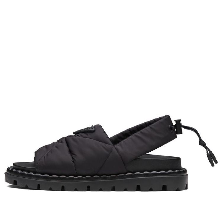 (WMNS) PRADA Triangle Logo Padded Chuncky Sandals 'Black' 1X739M_3LGO_F0002_F_020