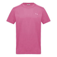 Men's Moncler Solid Color Short Sleeve Round Neck Pink Red 0918C733008390Y551