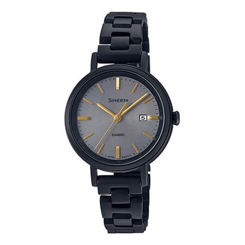 CASIO SHEEN Series Stylish Solar Charging Stainless Steel Strap Solar Powered Black Analog/Digital Combo SHS-D300FG-1AJR