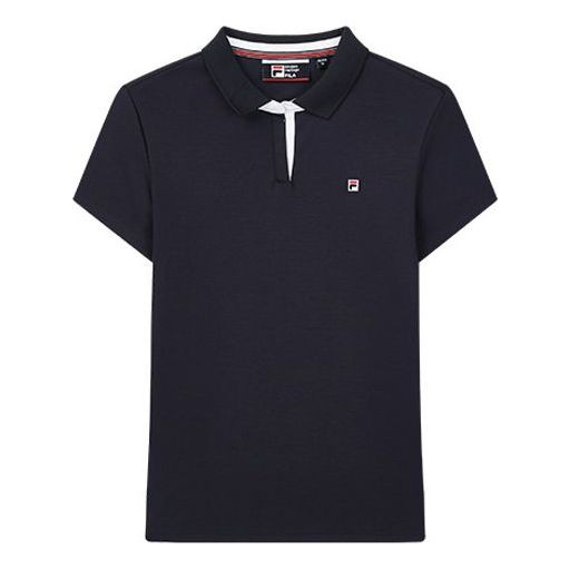 (WMNS) FILA Logo Printing Cotton Sports Short Sleeve Polo Shirt Blue F51W011104F-NV