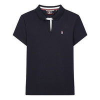 (WMNS) FILA Logo Printing Cotton Sports Short Sleeve Polo Shirt Blue F51W011104F-NV