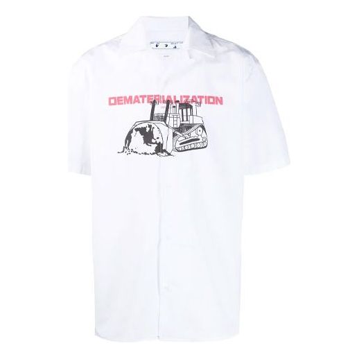 Men's Off-White SS21 Logo Printing White Shirt OMGA163R21FAB0030125