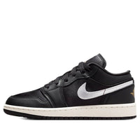 (GS) Air Jordan 1 Low SE 'Black Silver Sail Gold' FZ3921-001