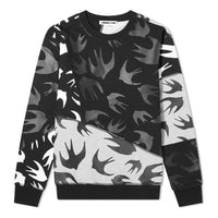 Men's McQ Alexander McQueen Swallow Printing Pattern Round Neck Long Sleeves Colorblock 477017-RPT49-1073
