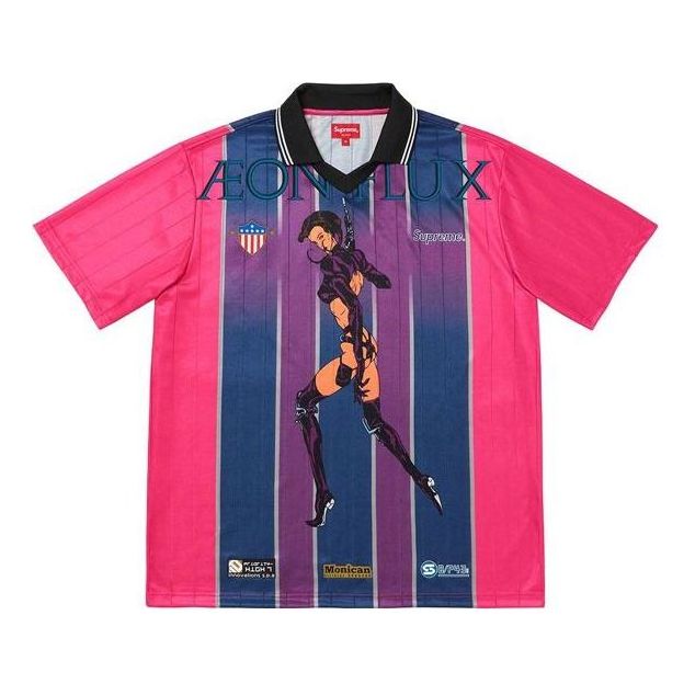 Supreme x Aeon Flux Soccer Jersey 'Pink Blue' SUP-SS22-190