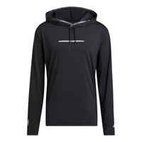 adidas Solid Color Alphabet Hooded Long Sleeves Hoodie Men's Black HI1383