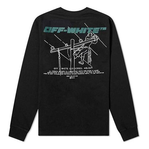 Off-White Character Alphabet Long Sleeves Black OMAB001E20JER0071055