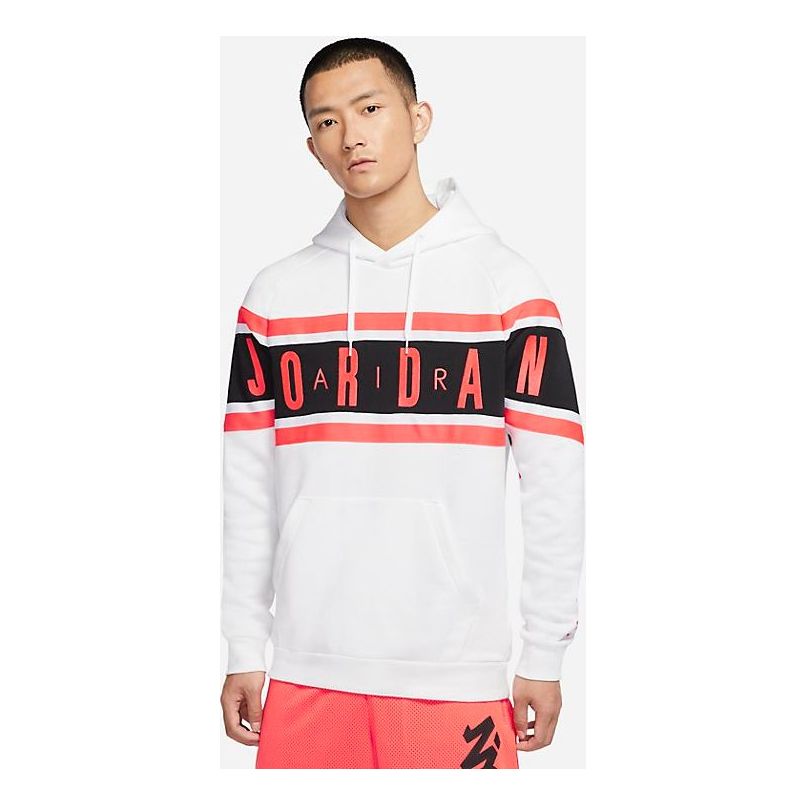 Air Jordan Logo Hoodie 'White Orange' DD1796-100