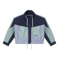 (WMNS) Converse Long Sleeve Short Fit Cargo Windproof Jacket Asia Sizing 'Blue' 10026915-A02