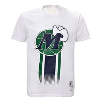 Mitchell Ness NBA Series Dallas Mavericks Printing Short Sleeve Couple Style White MN13S26-DAL-WHITE