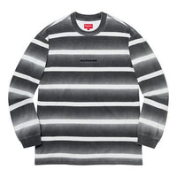 Supreme SS20 Week 2 Fade Stripe L/S Top Colorblock Round Neck Pullover Long Sleeves Unisex Black SUP-SS20-196