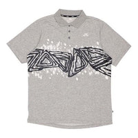 Nike SB Printing Pattern Skateboard Short Sleeve Polo Shirt Gray BV1031-063