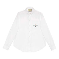 Gucci Band Oxford Cotton Long Sleeve Shirt Male White 604132-ZADN5-9000
