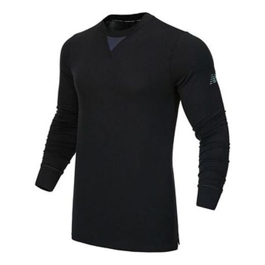 New Balance Men's New Balance Round Neck Forked Long Sleeves Black MT13290-BK
