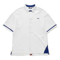 FILA Fusion Alphabet Logo Printing Short Sleeve Polo Shirt White T11M022105F-WT