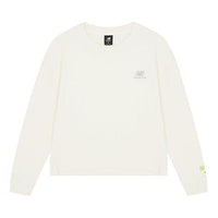 (WMNS) New Balance Embroidery Logo Knitting Round-neck Sweateshirt White AWT21307-IV