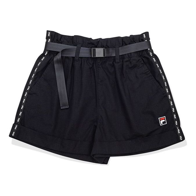 (WMNS) FILA Fusion Alphabet Belt Black Shorts T11W032801F-BK