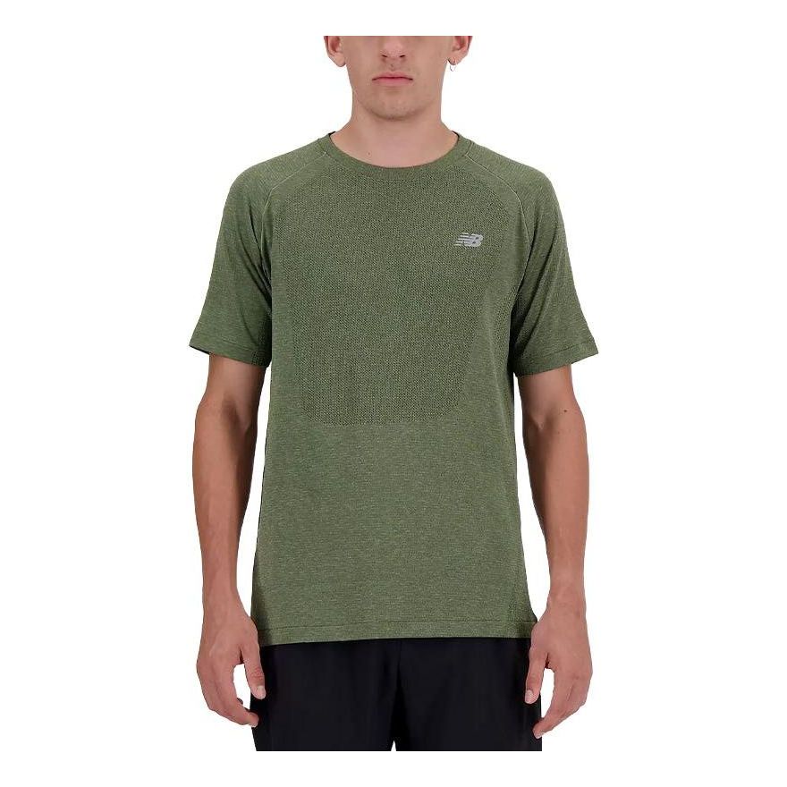 New Balance Athletics Seamless T-Shirt Asia Sizing 'Dark Olivine' MT41080-DEK