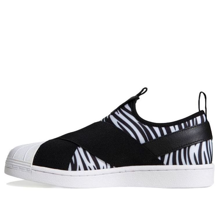 (WMNS) adidas originals Superstar Slip On Zebra Black/White EX4622